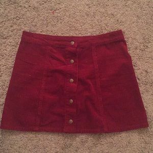 forever 21 corduroy button up skirt